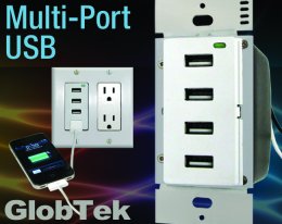 Multi-Port Wall Supply Serves Multiple USB-Driven Devices Multi-Port Wall Supply Serves Multiple USB-Driven Devices